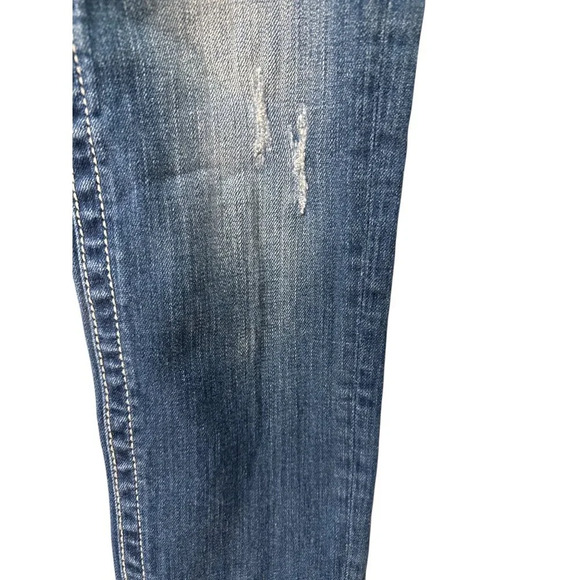 Miss Me Skinny Jeans Bedazzled Glam Fleur De Lis Jeans, Size 27. Pre-Owned. - Picture 3 of 11